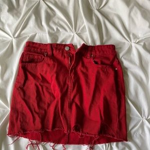 Pacsun red jean skirt. Worn a couple of times